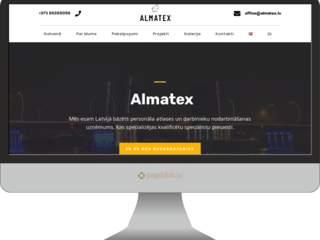 Разработка сайта для строительной компании Almatex