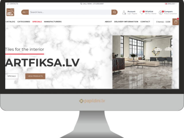 Интернет-магазина по продаже плитки Artfiksa