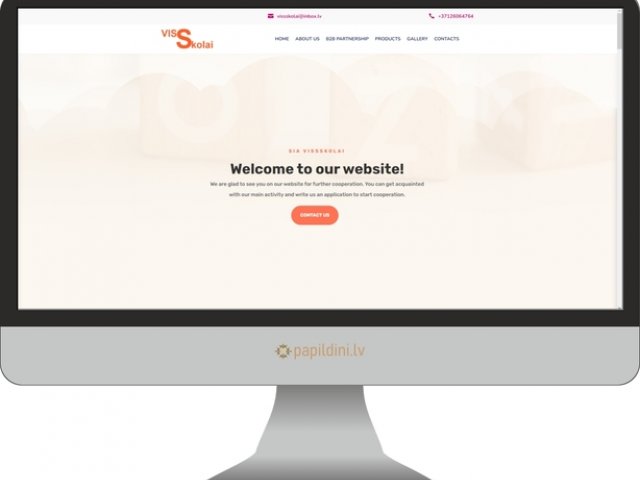 Разработка сайта Landing Page для SIA Viss Skolai