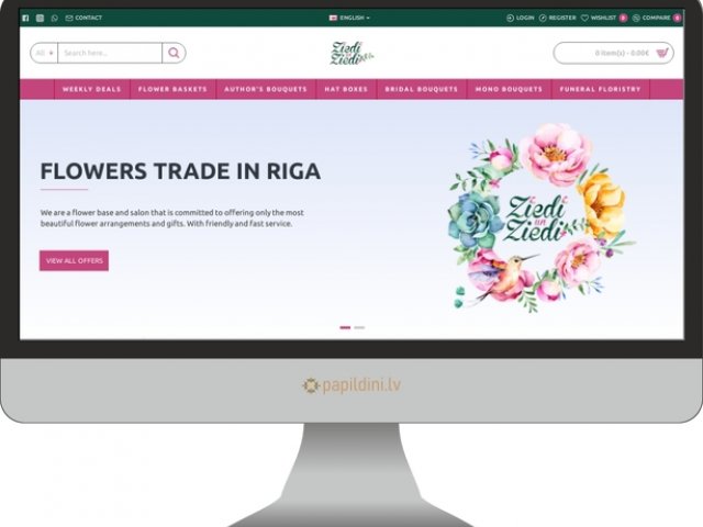 Разработка интернет магазина для продажи букетов и цветов 